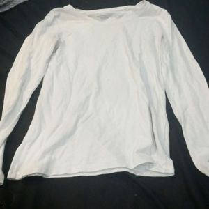 Plain White Long Sleeved Tee